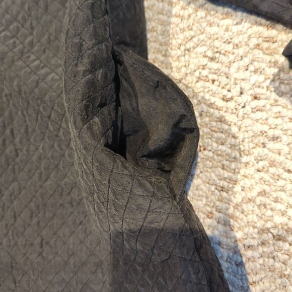 Vintage Laissez Faire Quilted Barn Chore Jacket Womens Small Black Silk Pockets - Picture 6 of 8